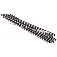 pailles en Acier Inoxydable avec 1 Brosse de Nettoyage, reutilisables et respectueuses de l'environnement 21,5 cm, Dur