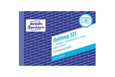 Avery Zweckform 321 recu avec TVA (A6 Paysage, avec 1 feuilles de papier bleu, 2 x 50 feuilles) Blanc