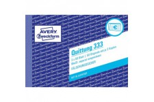 Avery Zweckform 333 Quittung TVA indiquee separement (A6 Paysage, avec 2 feuilles de papier bleu, 3 x 50 feuilles) Blanc