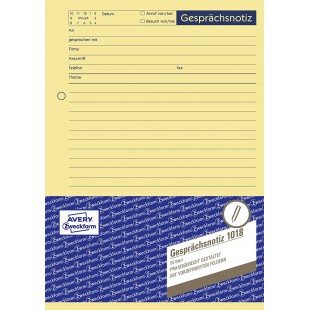 Avery Dennison Zweckform 1014 Bloc-notes memo Pour notes de reunion jaune