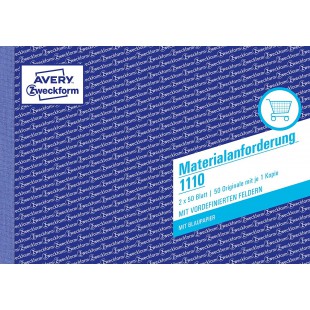 Avery Zweckform 1110 Materiau demande (A5 horizontal, avec 1 feuilles de papier bleu, 2 x 50 feuilles) Blanc/Jaune