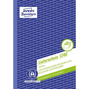 Avery Dennison Zweckform 1240 lieferschein perforees, DIN A5, 100 Feuilles de papier, blanc