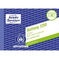 Avery Zweckform 1250 Quittung TVA indiquee separement (A6 horizontal, 100 Feuilles) Blanc