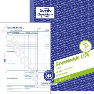 AVERY Zweckform 1265 Rapport caisses (A5, microperfore, teste par des experts en droit - Pour la comptabilite correc