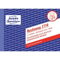 Avery Dennison Zweckform 1714- A6 Recu Papier Pad 2 x 40 Feuilles, 40 Originaux, Chacun avec une Copie en Jaune