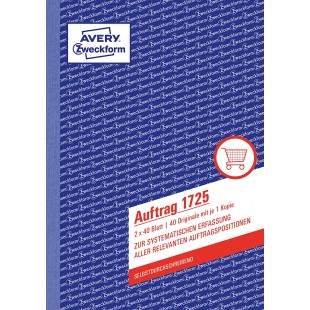 Avery Dennison Zweckform 1725 application, DIN A5, selbstdurchschreibend, 2 x 40 feuilles, blanc, jaune