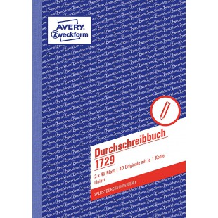 Avery Dennison Zweckform 1729 duplicata livre A5 2 x 40 pages (texte allemand)