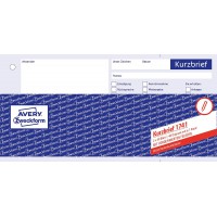 Avery Zweckform 1020 courte Enveloppes, DIN A4 (1/3), perfores, 100 Feuilles, Blanc selbstdurchschreibend, 1er Pack