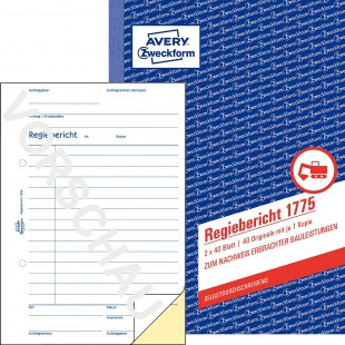 Avery Zweckform 1775 realisateur Rapport (A5, autocopiant, 2 x 40 feuilles) Blanc/Jaune