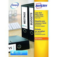 AVERY - Pochette de 175 etiquettes autocollantes pour dos de classeur, Personnalisables et imprimables, Format 192 x 38 mm, Impr