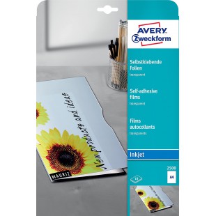 Avery Zweckform 2500 Films adhesifs transparents Couche, traitement par lots 10 feuilles Epaisseur : 0, 17 mm (Import Allemagne)