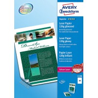 Avery - 1198 - 200 Feuilles de Papier Photo Superieur Blanc Brillant 120g/m² . A4 - Impression Laser