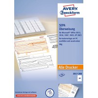 Avery Zweckform 2817 aœberweisung/paiement Slip PC imprimante Form, 200 feuilles de format A4