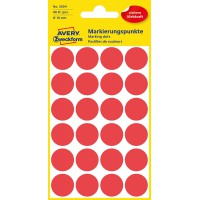 Avery zweckform pastilles, rouge, a¸18mm 96 etiquettes