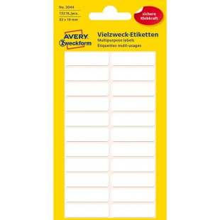 Avery Zweckform 3044 Mini d'organisation etiquettes (132 Pieces, 32 x 10 mm) 6 feuilles Blanc