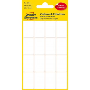 Avery Zweckform 3074 Mini d'organisation etiquettes (96 pieces, 29 x 18 mm) 6 feuilles Blanc