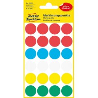 Avery Dennison Zweckform 3089 CODE de pois (96 pieces Diametre 18 mm 4 feuilles couleurs assortis