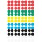 Avery Zweckform 3090 Pastilles de couleurs adhesives diametre 8 mm, 4 feuilles, 416 etiquettes, couleurs assorties