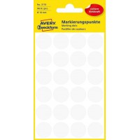 Avery Code couleur Pois, Blanc - etiquettes autocollantes (Blanc, Blanc, Cercle, papier, 1.8 cm, 96 PC (s), 24 PC (s))