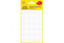 Avery Code couleur Pois, Blanc - etiquettes autocollantes (Blanc, Blanc, Cercle, papier, 1.8 cm, 96 PC (s), 24 PC (s))