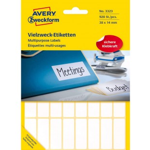 Avery Zweckform 3323 Paquet de 928 etiquettes tout usage 38 x 14 mm (Blanc) (Import Allemagne)