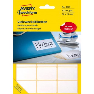 Avery Zweckform Lot de 522 etiquettes autocollantes multi-usages 38 x 24 mm (Import Allemagne)