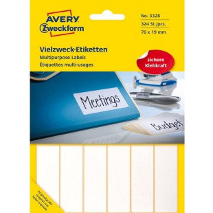 AVERY - Zweckform etiquettes multi-usages, 76 x 19 mm, blanchePP a  inscription manuelle Contenu: 324