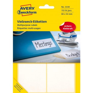 AVERY - Zweckform etiquettes multi-usages, 80 x 54 mm, blanchePP a  inscription manuelle Contenu: 112