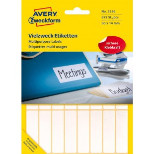 Avery Zweckform EX-3336-L beaucoup etiquettes multi-usages (Papier mat, 672 etiquettes universelles, 50 x 14 mm) 28 feuilles Bla