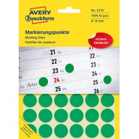 Avery Zweckform Pastilles Adhesives Diametre 18 Mm Vertes Contenu: 1056 Etiquettes (3376)