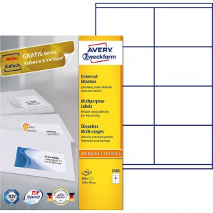 AVERY/Zweckform etiquettes, 105 x 70 mm, bord a  tete et pied