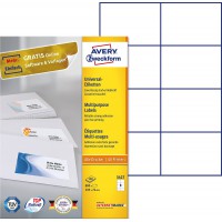 Avery 800 Etiquettes Autocollantes Multi-usages (8 par Feuille) - 105x74mm - Impression Laser - Jet d'Encre - Blanc (3427)