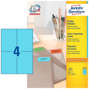 AVERY/Zweckform etiquettes, 105 x 148 mm, bleu, sans cadre