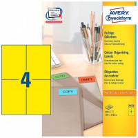 AVERY/Zweckform etiquettes, 105 x 148 mm, jaune, sans cadre