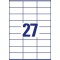 Avery 2700 Etiquettes Autocollantes Multi-usages (27 par Feuille) - 70x32mm - Impression Laser - Jet d'Encre - Blanc (3479)