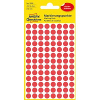 Avery Zweckform etiquette 8 mm marquage rouge point, repositionnable, 416st