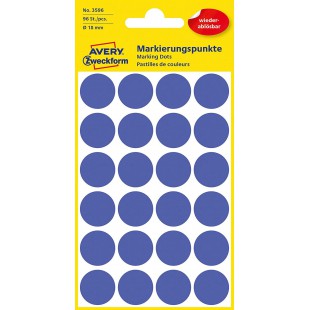 Avery Zweckform etiquette 18 mm marquage point bleu, repositionnable, 96st