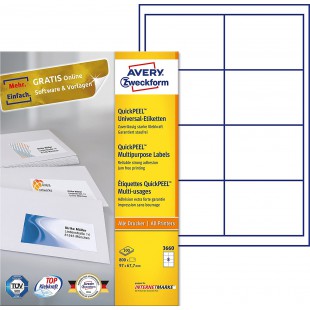 AVERY/Zweckform etiquettes, 97 x 67,7 mm, bord