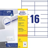 AVERY/Zweckform etiquettes, 105 x 33,8mm, bord a  tete & pied