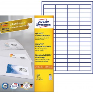 AVERY/Zweckform etiquettes, 48,5 x 16,9 mm, bord