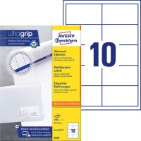 Avery Zweckform 3679 Lot de 1000 etiquettes universelles 97 x 55 mm pour imprimante laser et jet d'encre (Blanc) (Import Allemag