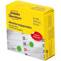 Avery Zweckform 3855 reperes, 19 mm, 1 rouleau/250 etiquettes Vert