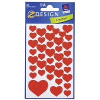 AVERY ZWECKFORM Etui 117 etiquettes stickers Coeur (3 planches 76 x 120 mm de 39)