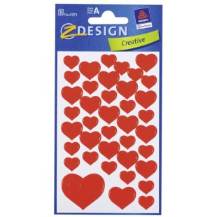 AVERY ZWECKFORM Etui 117 etiquettes stickers Coeur (3 planches 76 x 120 mm de 39)