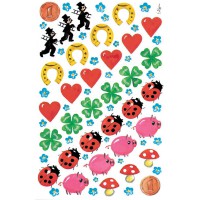 Avery zweckform creative papier autocollants 76 x 120 mm 3Bogen motif porte-bonheur