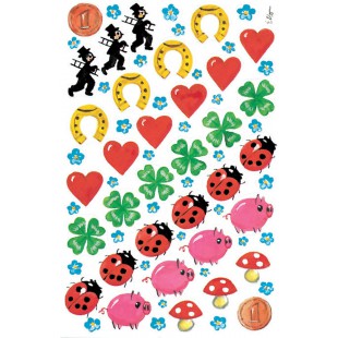 Avery zweckform creative papier autocollants 76 x 120 mm 3Bogen motif porte-bonheur