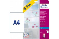 Avery Zweckform Paquet de 4 feuilles A4 de stickers pour verre transparent (Import Allemagne)