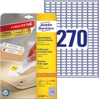 AVERY/Zweckform Stick+Lift etiquettes, 17,8x10mm, blanches