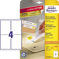AVERY/Zweckform Stick+Lift etiquettes, 99,1x139mm, blanches