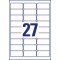 AVERY/Zweckform Stick+Lift etiquettes, 63,5x29,6mm, blanches
